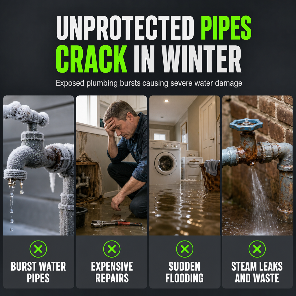❄️ 50% korting! Winter antivries kraanhoes – dikke katoenisolatie, weerbestendig Oxford & reflecterende strip. Voorkomt bevriezing & barsten – universele pasvorm! ✨🔧