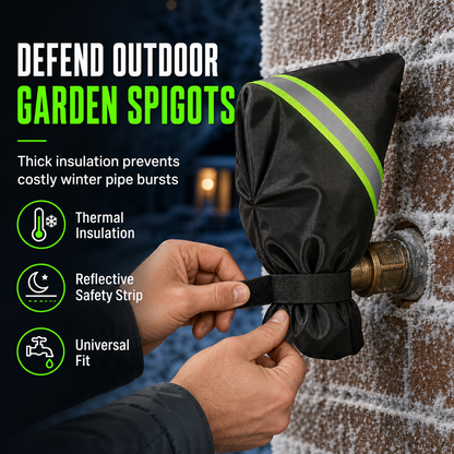 ❄️ 50% korting! Winter antivries kraanhoes – dikke katoenisolatie, weerbestendig Oxford & reflecterende strip. Voorkomt bevriezing & barsten – universele pasvorm! ✨🔧