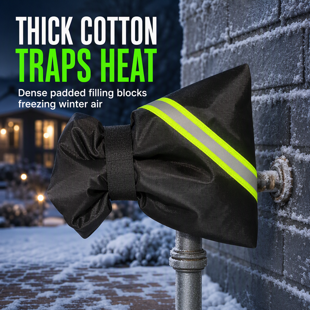❄️ 50% korting! Winter antivries kraanhoes – dikke katoenisolatie, weerbestendig Oxford & reflecterende strip. Voorkomt bevriezing & barsten – universele pasvorm! ✨🔧