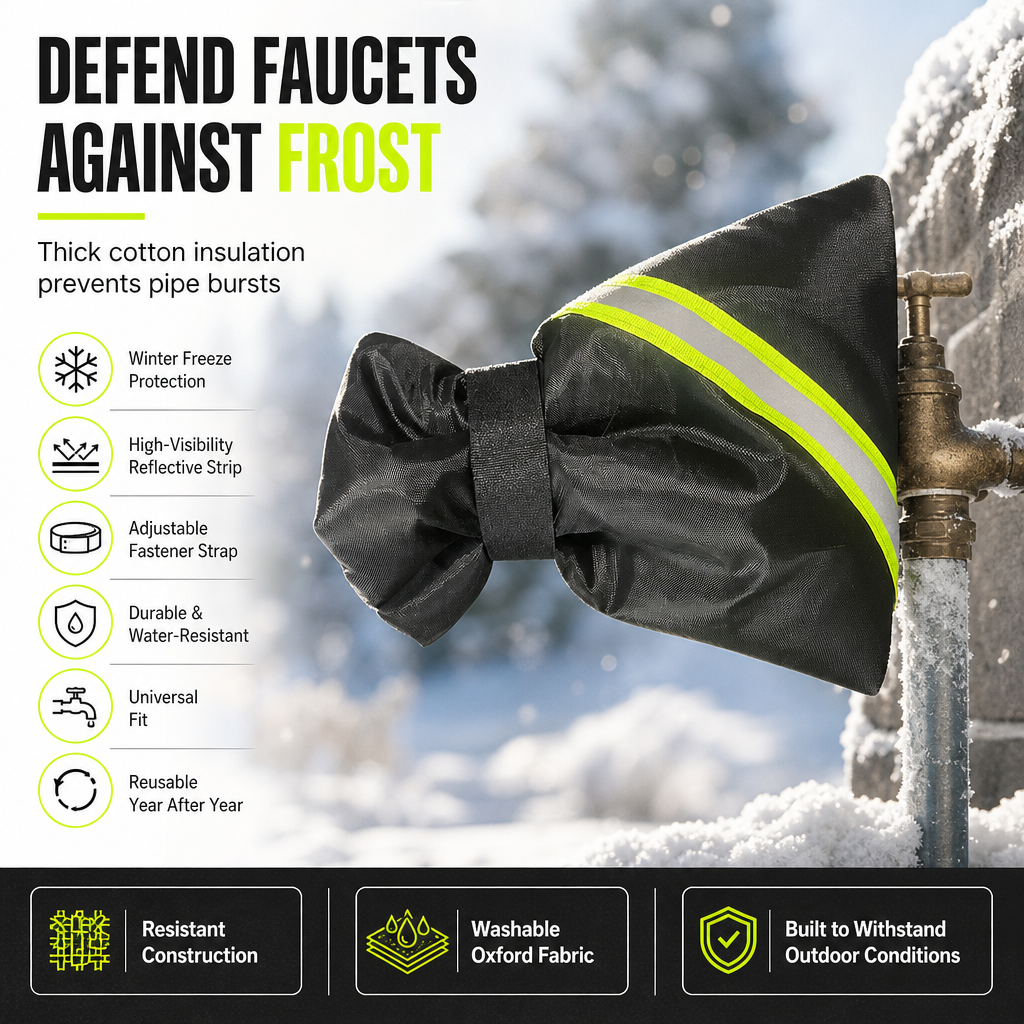 ❄️ 50% korting! Winter antivries kraanhoes – dikke katoenisolatie, weerbestendig Oxford & reflecterende strip. Voorkomt bevriezing & barsten – universele pasvorm! ✨🔧
