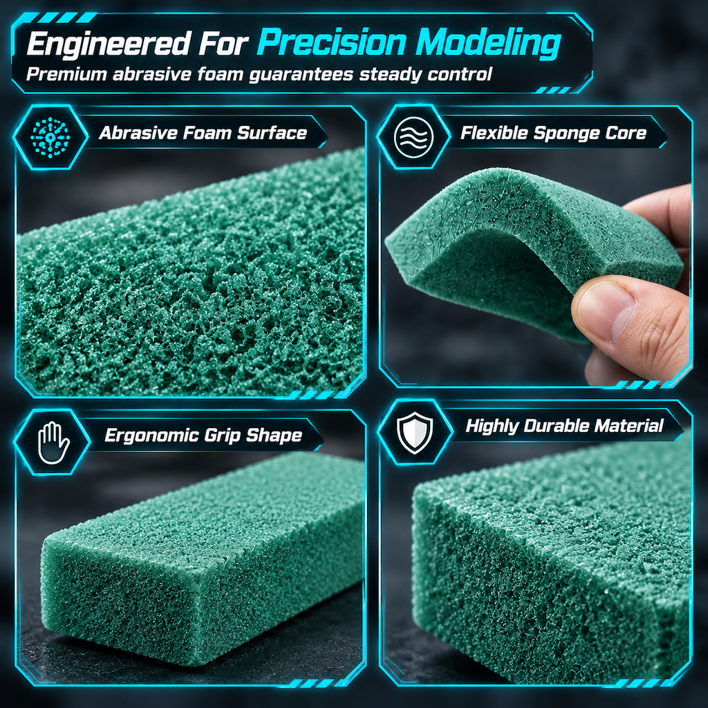 🧽 50% korting! Schuur- en polijstspons voor 3D-prints – egaliseert laaglijnen, flexibel & geen verstapping. Voor een naadloze zijdeglans afwerking! ✨🔧