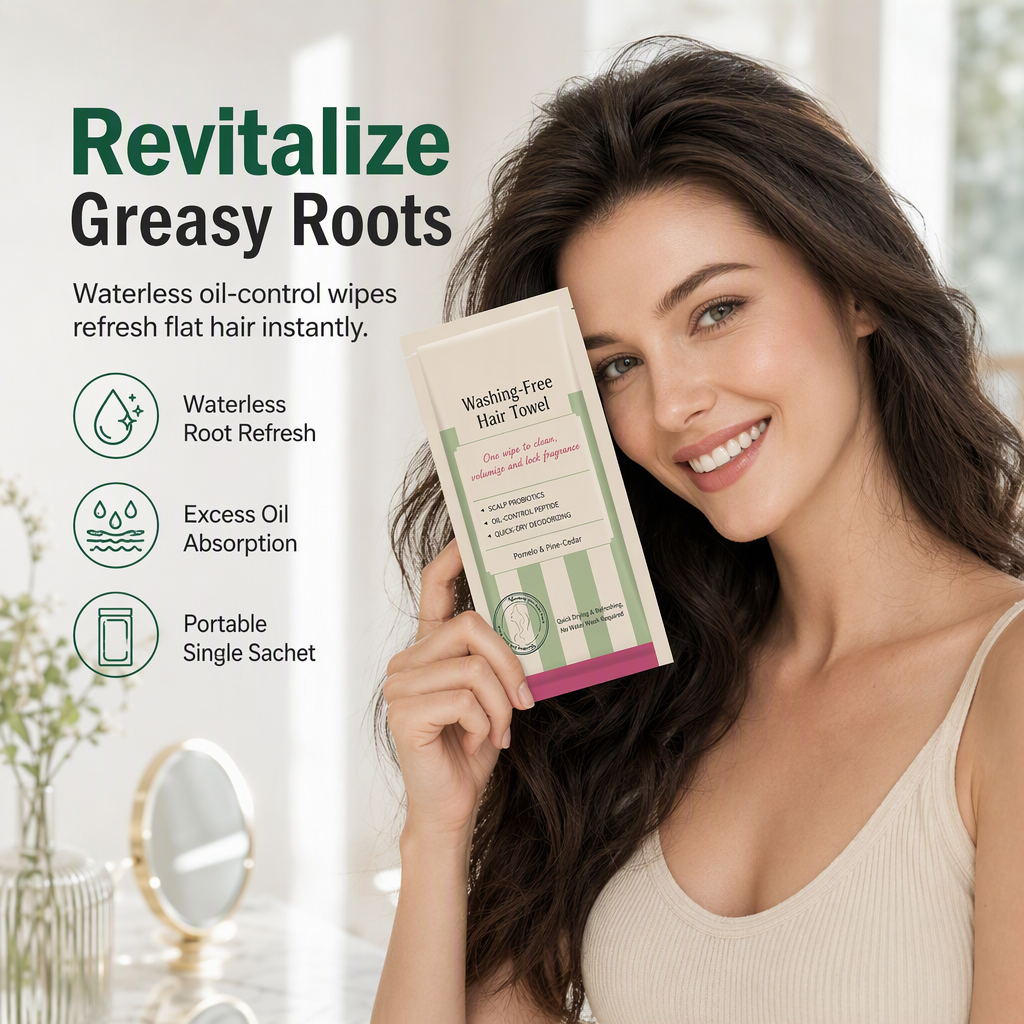 💧 50% korting! Waterloze haarverfrissing – probiotica & peptiden, absorbeert overtollig vet & geeft luchtig volume. Losse sachets – ideaal voor onderweg & fietsen! ✨🚲