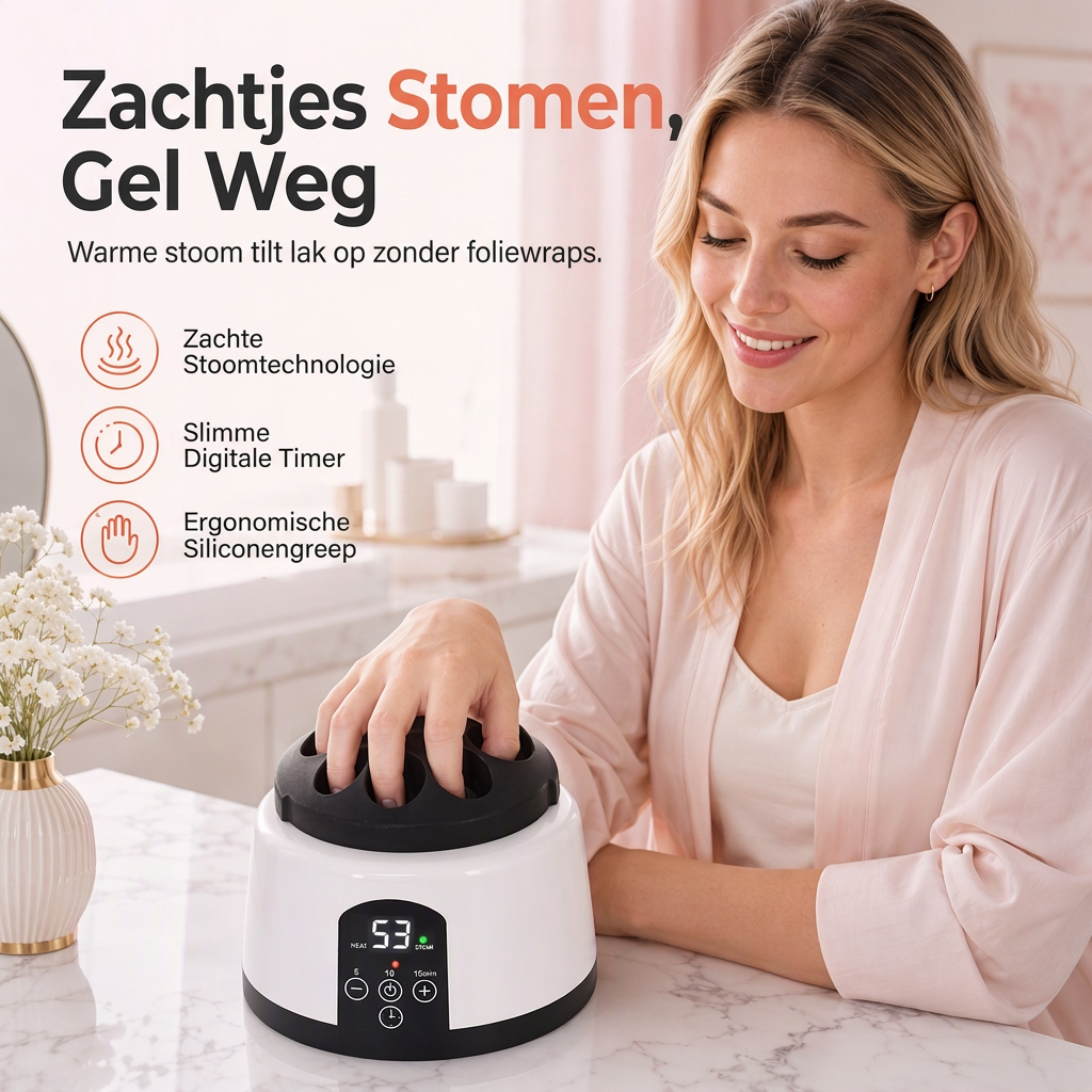 💅 50% korting! Elektrische gelnagellak-remover – verwarmt meerdere nagels, instelbare timer & compact tafelmodel. Sneller verwijderen zonder hard schrapen – wit of roze! ✨🔥