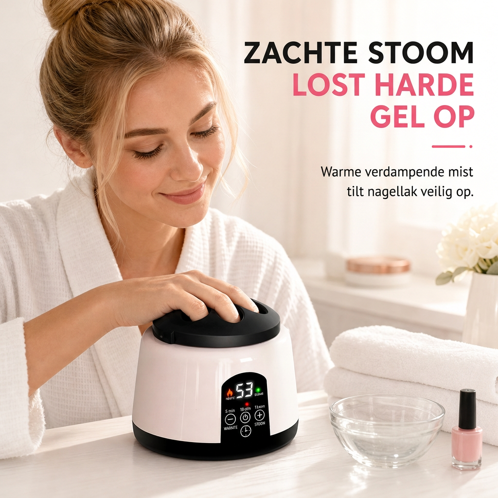 💅 50% korting! Elektrische gelnagellak-remover – verwarmt meerdere nagels, instelbare timer & compact tafelmodel. Sneller verwijderen zonder hard schrapen – wit of roze! ✨🔥