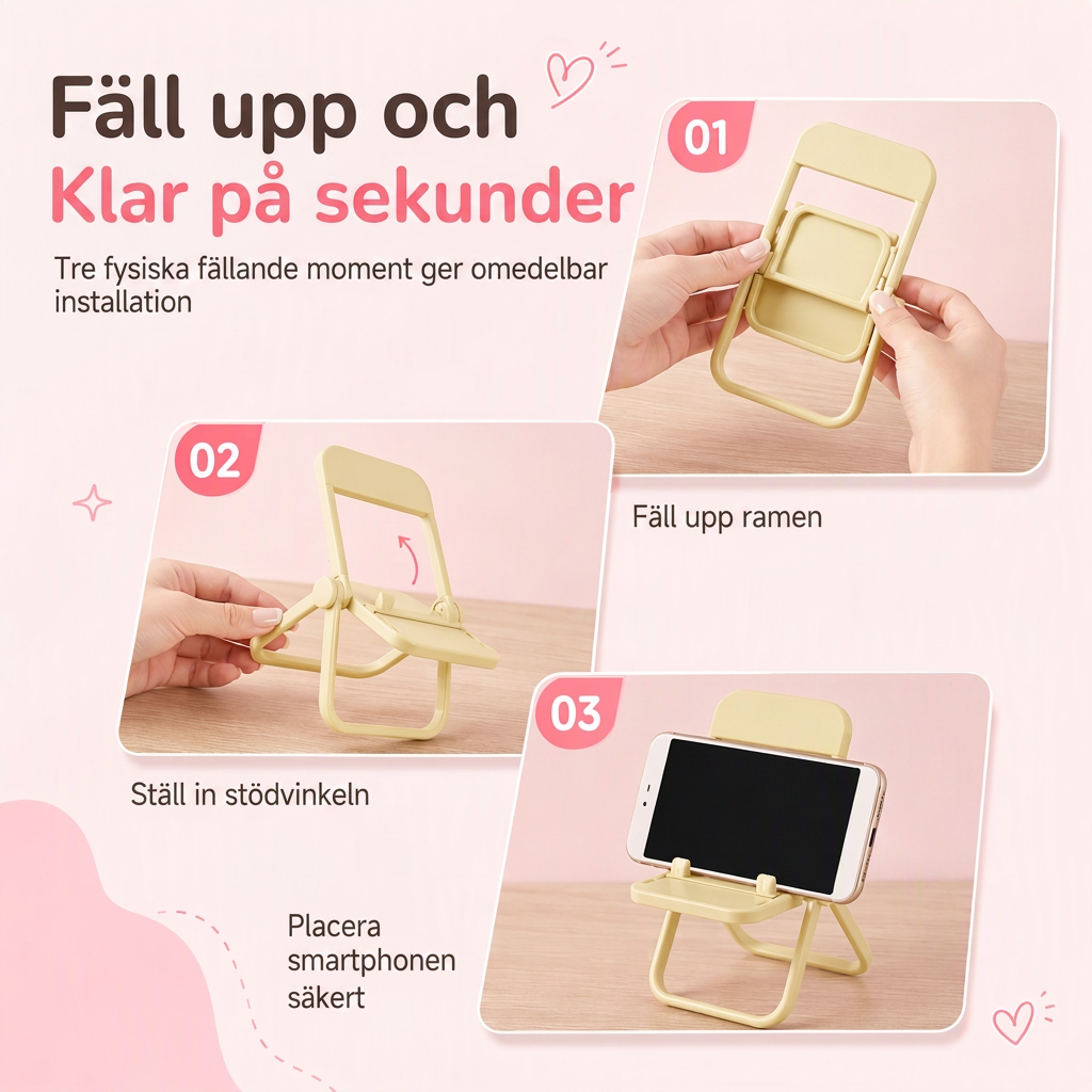 🪑 50% korting! Opvouwbare stoel telefoonhouder – veilige telefoongroef, plat opvouwbaar & past in elke zak. Schattig pasteldesign voor bureau & nachtkastje! ✨📱