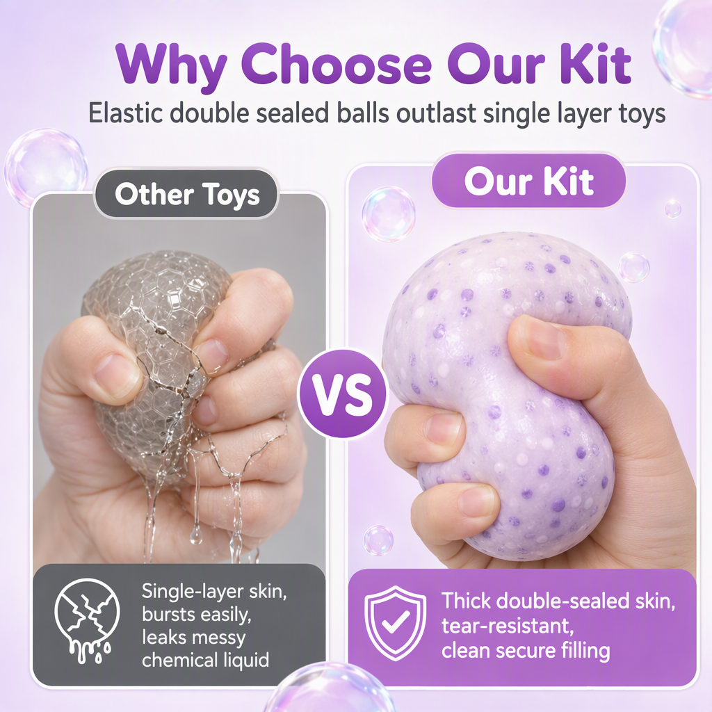 🎨 50% korting! DIY knijpballen set – maak je eigen stressbal met klei & glittervulling, langzame rebound & lek vrij. Creatief speelplezier voor kinderen! ✨🤲
