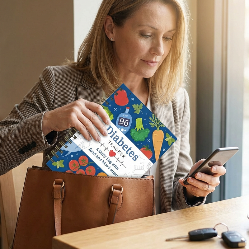 📔 50% korting! Diabetes tracker boek – volg bloedsuiker, maaltijden, insuline & slaap. Inclusief GI-gids & maaltijdplanner – A5, compact & draagbaar! ✨💙