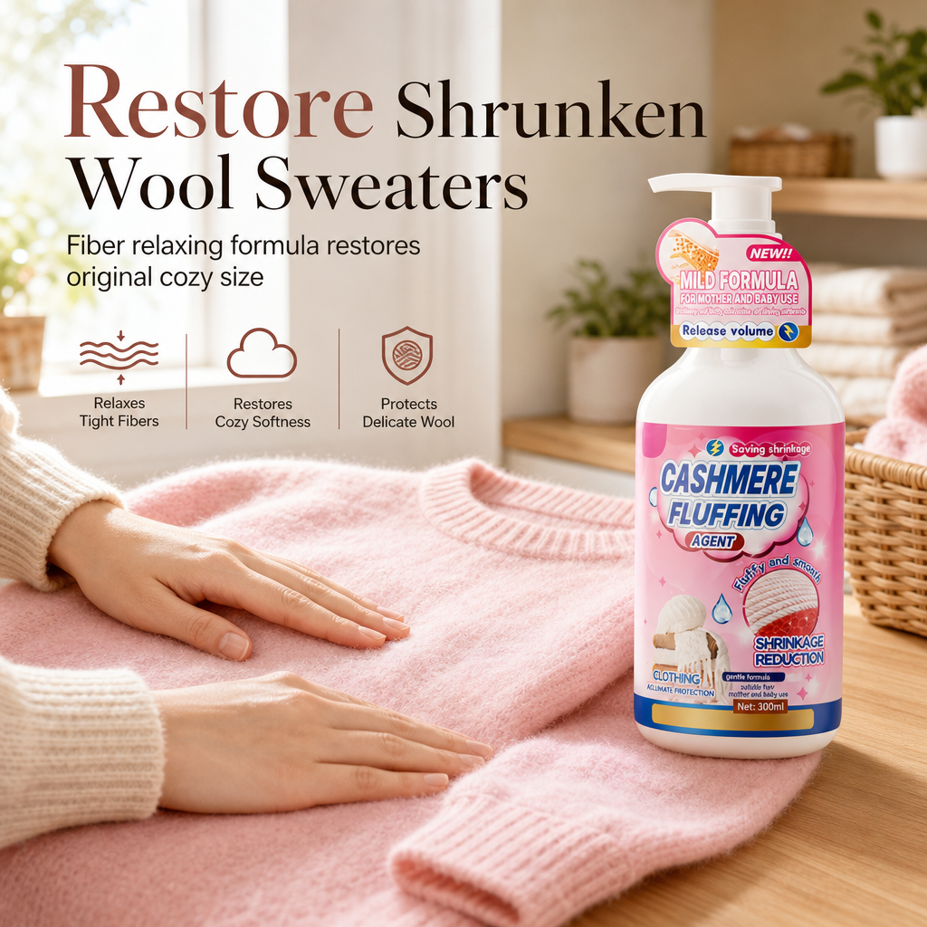 🧶 50% korting! Wasverzachter voor wol & kasjmier – zachte verzorging, soepel gevoel & 300 ml. Speciaal voor delicate gebreide kleding – roze of groen! ✨🧴