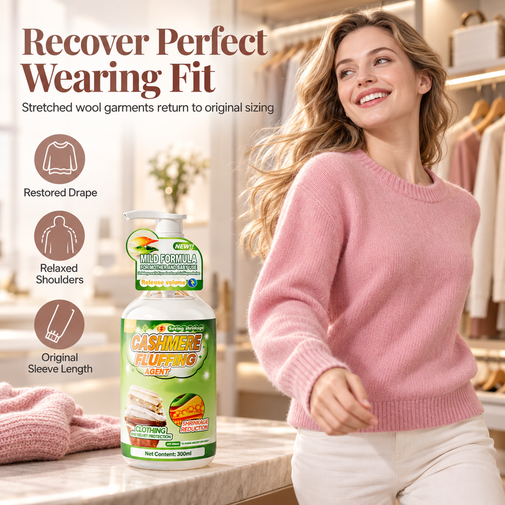 🧶 50% korting! Wasverzachter voor wol & kasjmier – zachte verzorging, soepel gevoel & 300 ml. Speciaal voor delicate gebreide kleding – roze of groen! ✨🧴