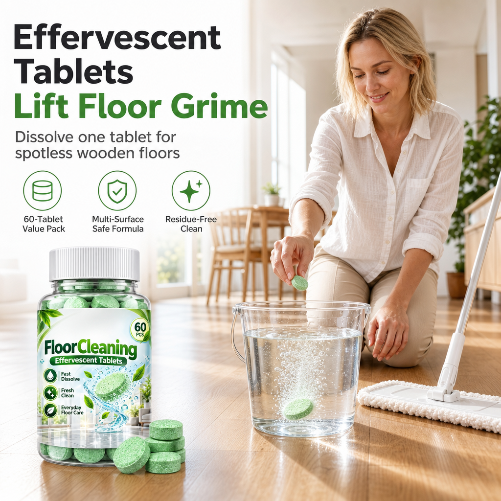 🧼 50% korting! Multifunctionele vloerreiniging bruistabletten – verwijdert hardnekkig vuil, vet & pootafdrukken. 60 stuks – voor tegels, laminaat & hout! ✨🏠