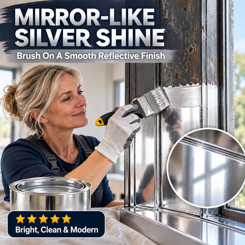 🎨 50% korting! Watergedragen metallic zilververf – verfijnt doffe metalen & houten oppervlakken, borstelklaar & heldere zilverglans. Voor renovatie & knutselprojecten! ✨🖌️