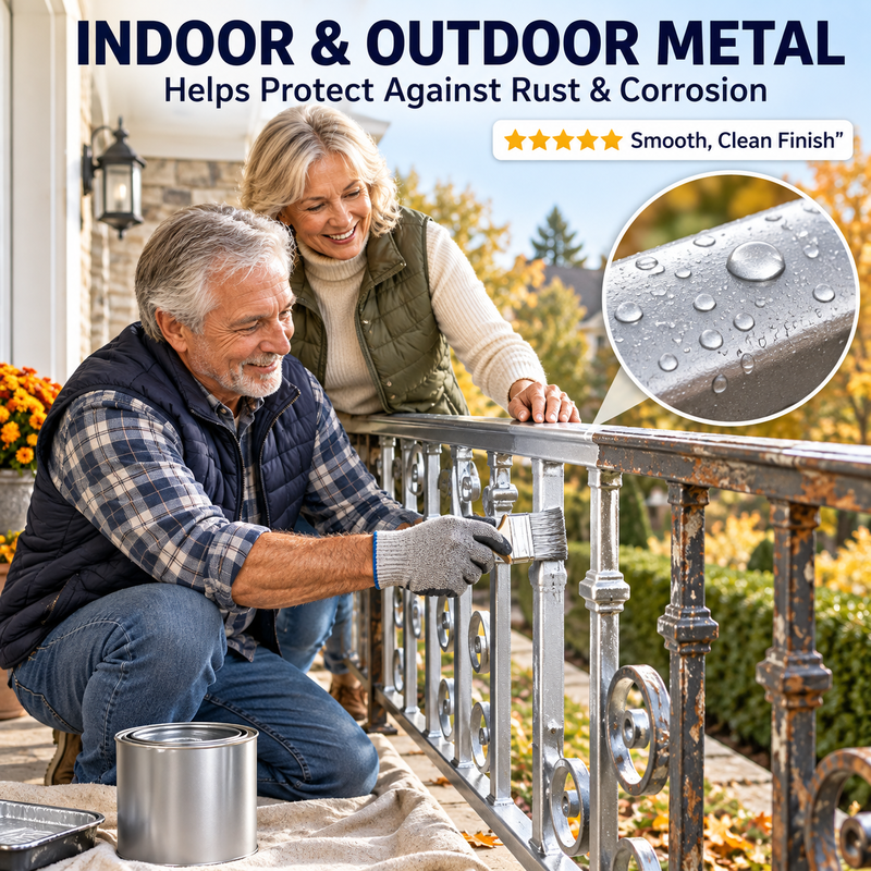 🎨 50% korting! Watergedragen metallic zilververf – verfijnt doffe metalen & houten oppervlakken, borstelklaar & heldere zilverglans. Voor renovatie & knutselprojecten! ✨🖌️