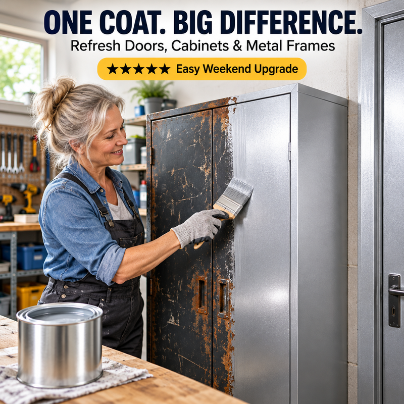 🎨 50% korting! Watergedragen metallic zilververf – verfijnt doffe metalen & houten oppervlakken, borstelklaar & heldere zilverglans. Voor renovatie & knutselprojecten! ✨🖌️