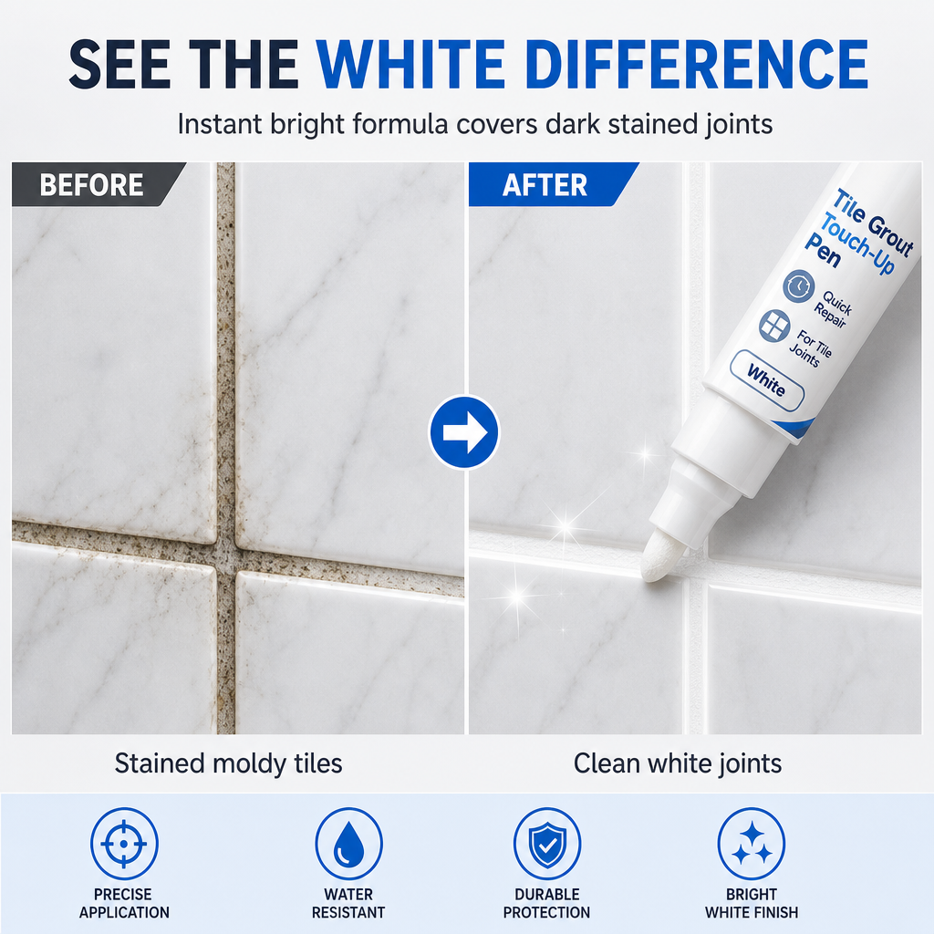 🧱 50% korting! Witte tegelvoeg reparatiestift – verwijdert hardnekkige vlekken, waterdicht & nauwkeurige vezelpunt. Vernieuw badkamer- & keukenvoegen in minuten! ✨🖊️