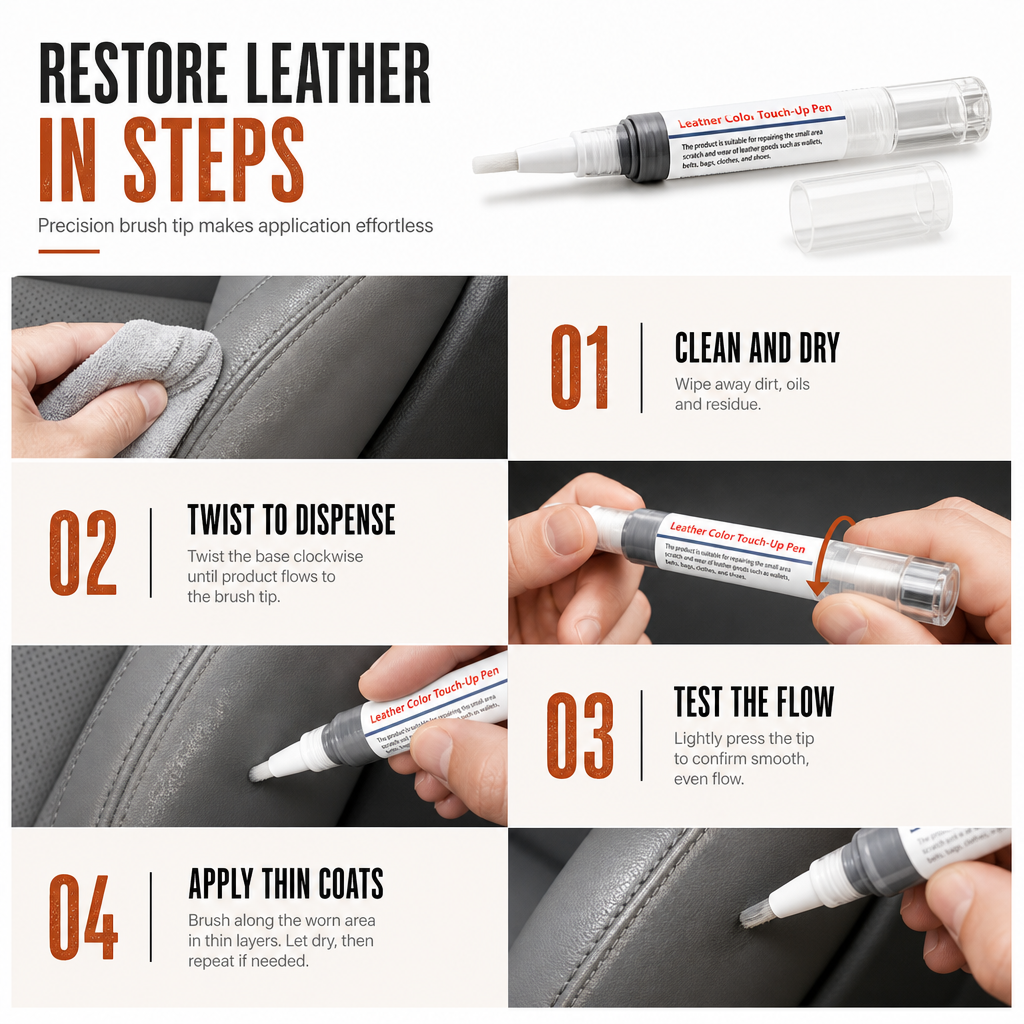 🖌️ 50% korting! Precisie leder reparatie kleurpen – 8 tinten, fijne vezelpunt & flexibele harsformule. Herstel vervaagde autostoelen, banken & tassen! ✨🪑