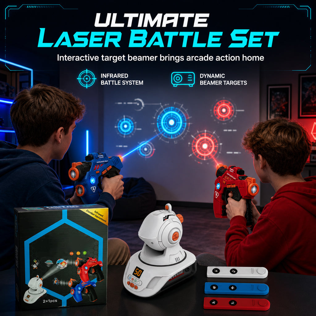 🔫 50% korting! Ultimate laser battle set – LED-indicatoren, geluidseffecten, dynamische doeltraining & teammodus. Actief spelen zonder scherm – voor binnenshuis! ✨🎯
