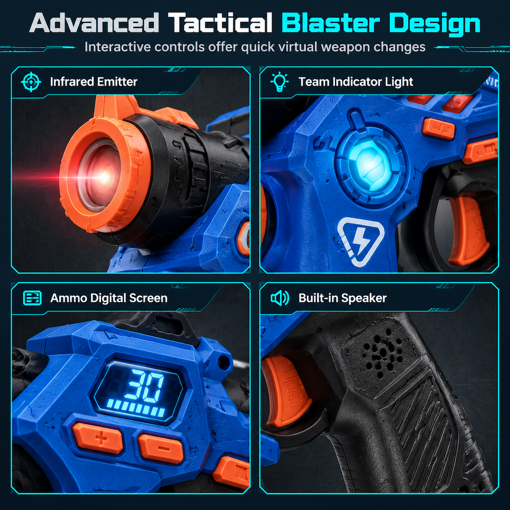 🔫 50% korting! Ultimate laser battle set – LED-indicatoren, geluidseffecten, dynamische doeltraining & teammodus. Actief spelen zonder scherm – voor binnenshuis! ✨🎯