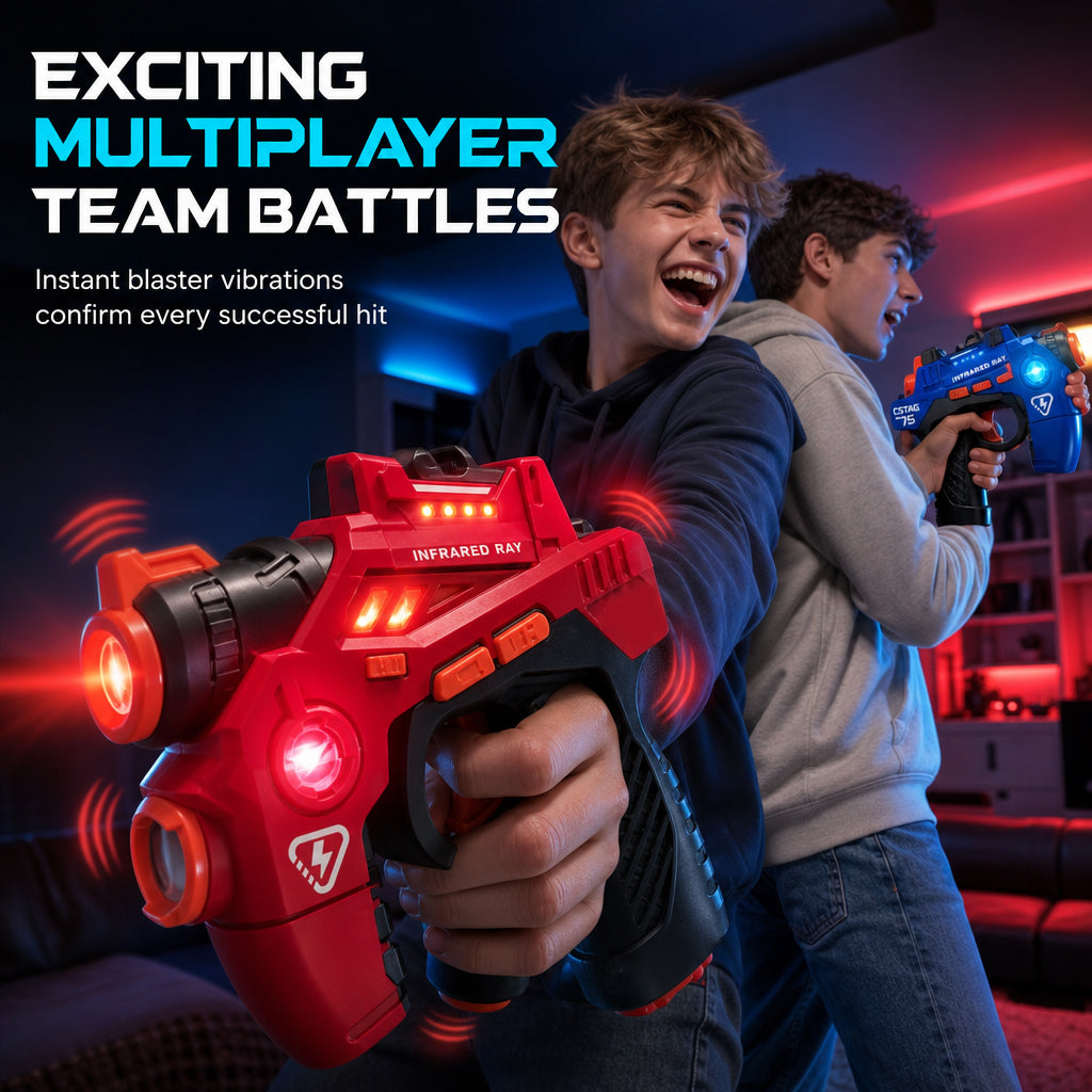 🔫 50% korting! Ultimate laser battle set – LED-indicatoren, geluidseffecten, dynamische doeltraining & teammodus. Actief spelen zonder scherm – voor binnenshuis! ✨🎯