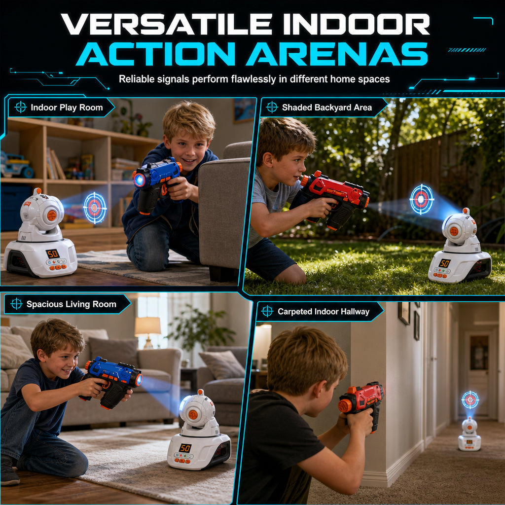 🔫 50% korting! Ultimate laser battle set – LED-indicatoren, geluidseffecten, dynamische doeltraining & teammodus. Actief spelen zonder scherm – voor binnenshuis! ✨🎯
