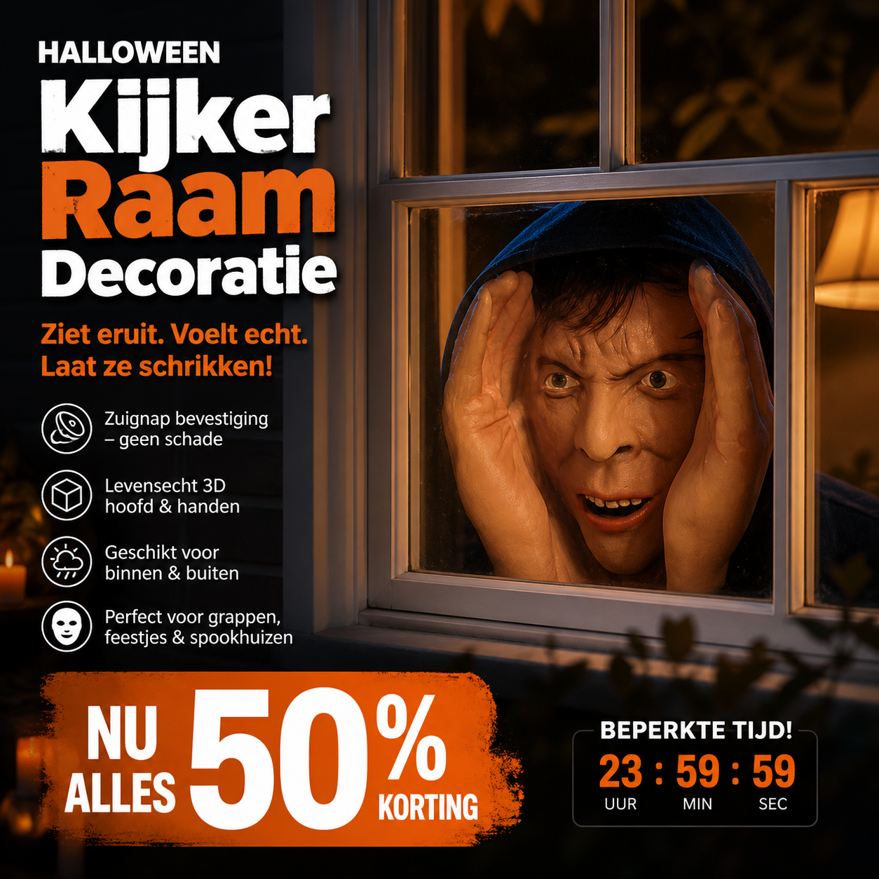 🎃 50% korting! Peeper Creeper – realistisch, beweegt niet, maar schrikt iedereen af. 99,3% aanbevolen! Perfect voor Halloween! 🔥👀