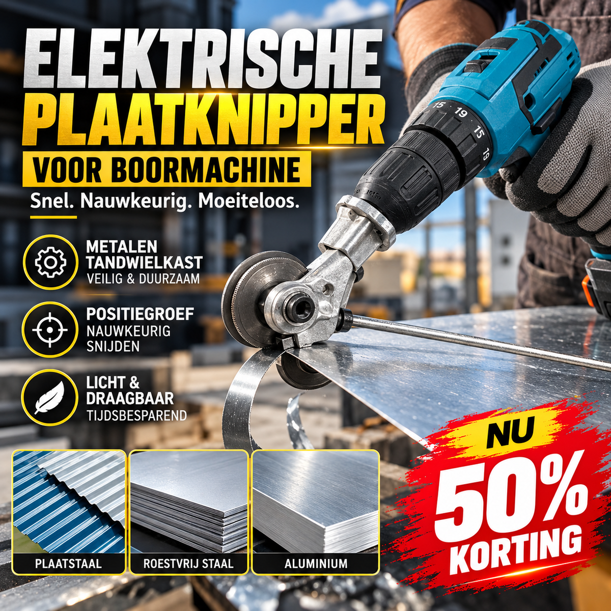 📢📢50% KORTING !! ⏰Elektrische plaatzaag – Nauwkeurige, lichte en veilige metaalzaag voor dagelijks gebruik ✂️✨🎯