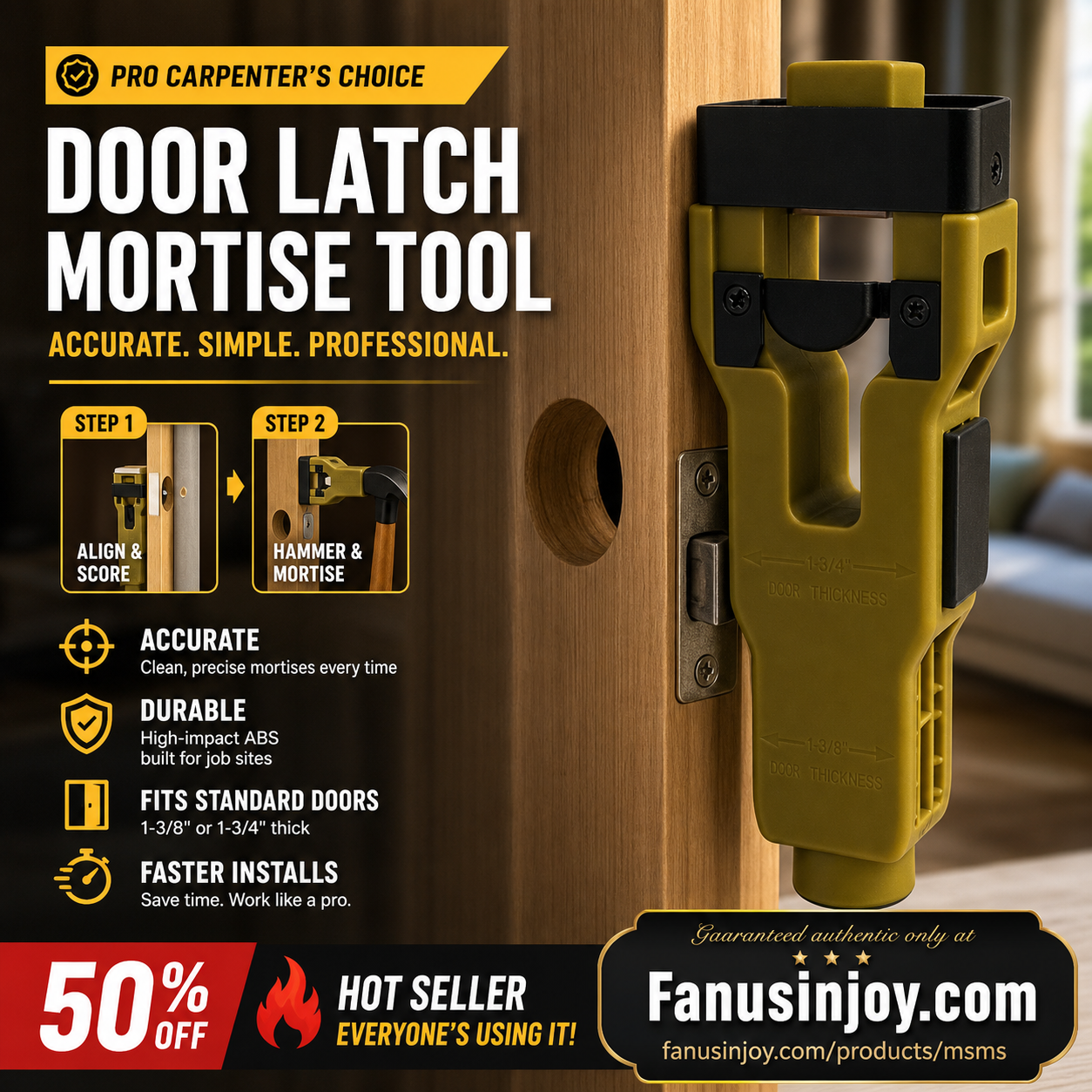 ⏳️Limited Time 50% Off！🏭🔐Direct from Wood Factory！👷‍♂️Faster and Handy Tools 🛠️ Door Latch Tool-Essential for Home Renovation 🏠✨