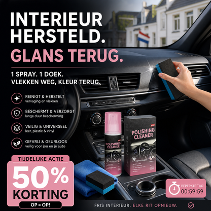 🚗✨ 50% korting! Auto-interieur reiniger – 🧼 verwijdert stof & vuil, 🌿 beschermt tegen UV, 💎 laat dashboard stralen!