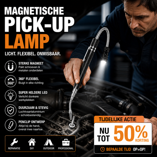 🔦 50% korting! Magnetische zaklamp – 3-in-1: lamp, powerbank & magneet. Oplaadbaar, waterdicht & 200 Lumen. 💪🔋
