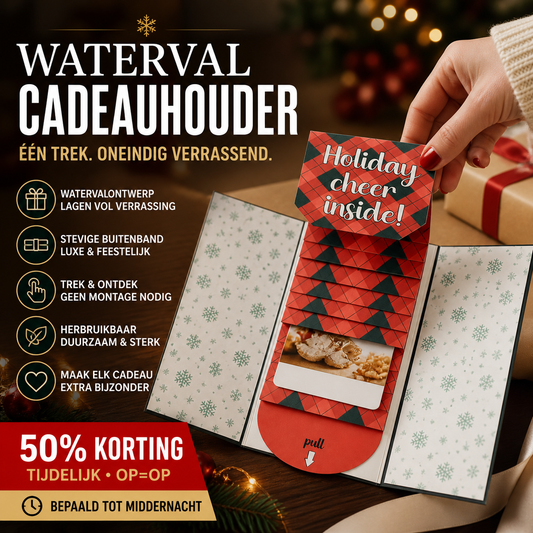 🎄 50% korting! Kerst cadeaubonboekje – waterval ontwerp, creatief & eenvoudig te maken. Perfect voor gepersonaliseerde kerstcadeaus! 🎁✨