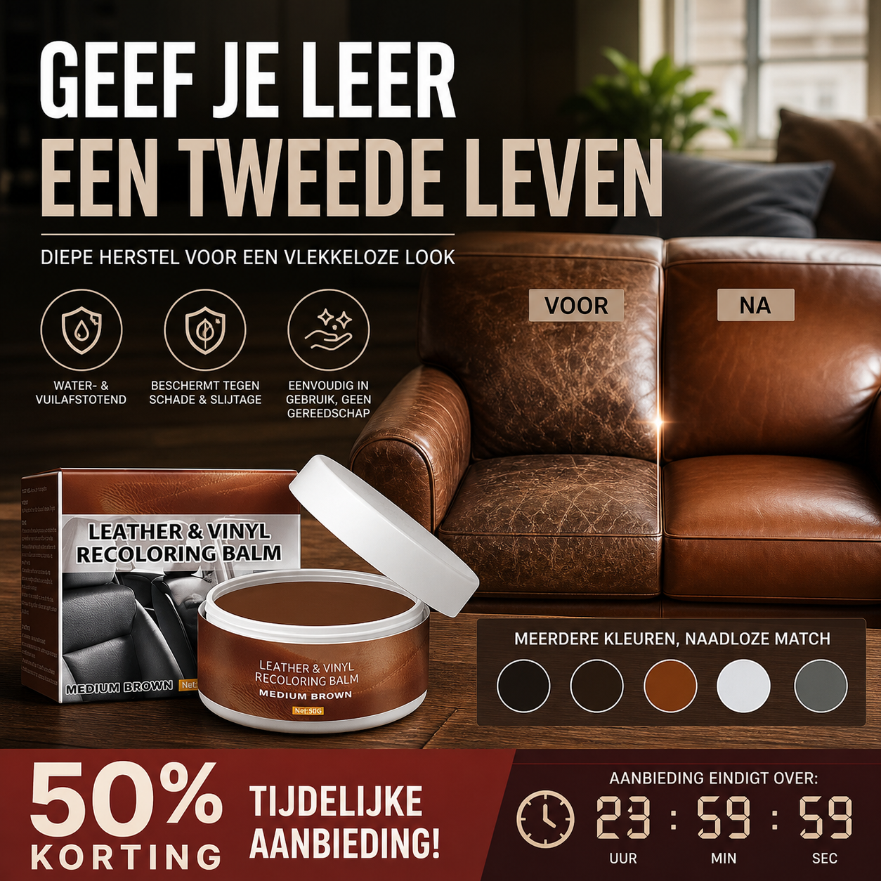 👜 50% korting! Leer renovatiepasta – herstelt krassen, voedt het leer & herstelt kleur. Voor meubels, schoenen, tassen & kleding! ✨🧴