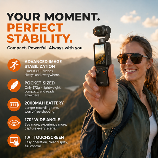 📸✨【Limited Edition – 50% korting】Zakcamera met uitklapbaar scherm – Maak perfecte selfies 📱💄 en deel ze direct, bewerken is niet nodig
