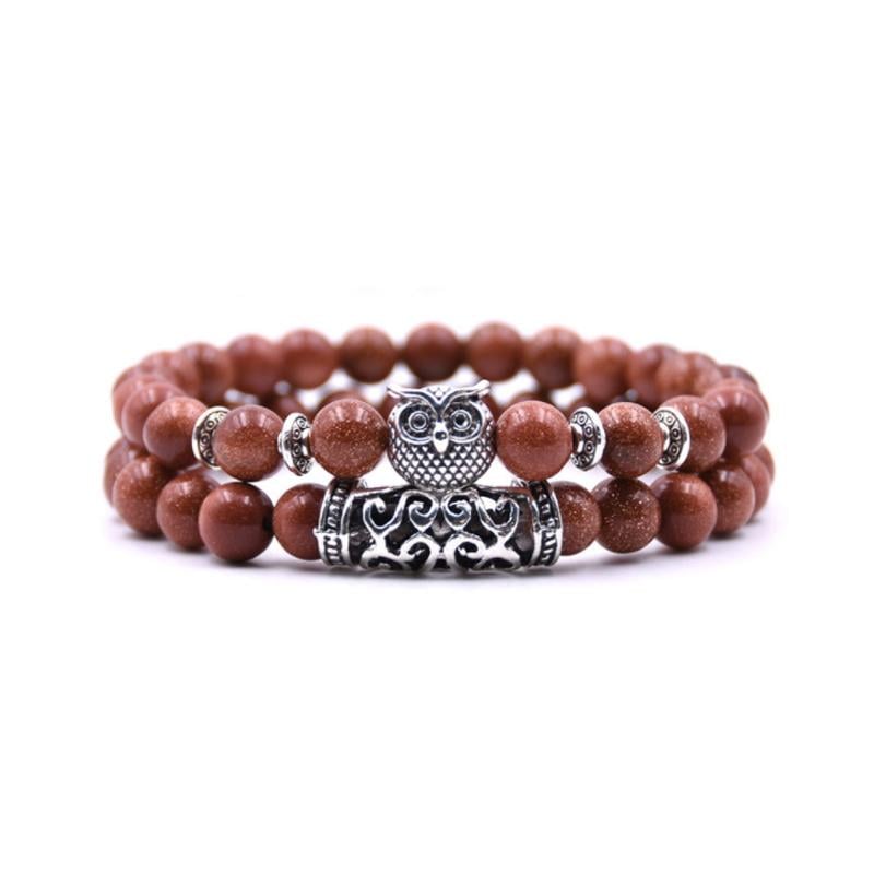 Owl Charm natuursteen armband