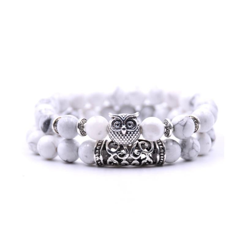 Owl Charm natuursteen armband