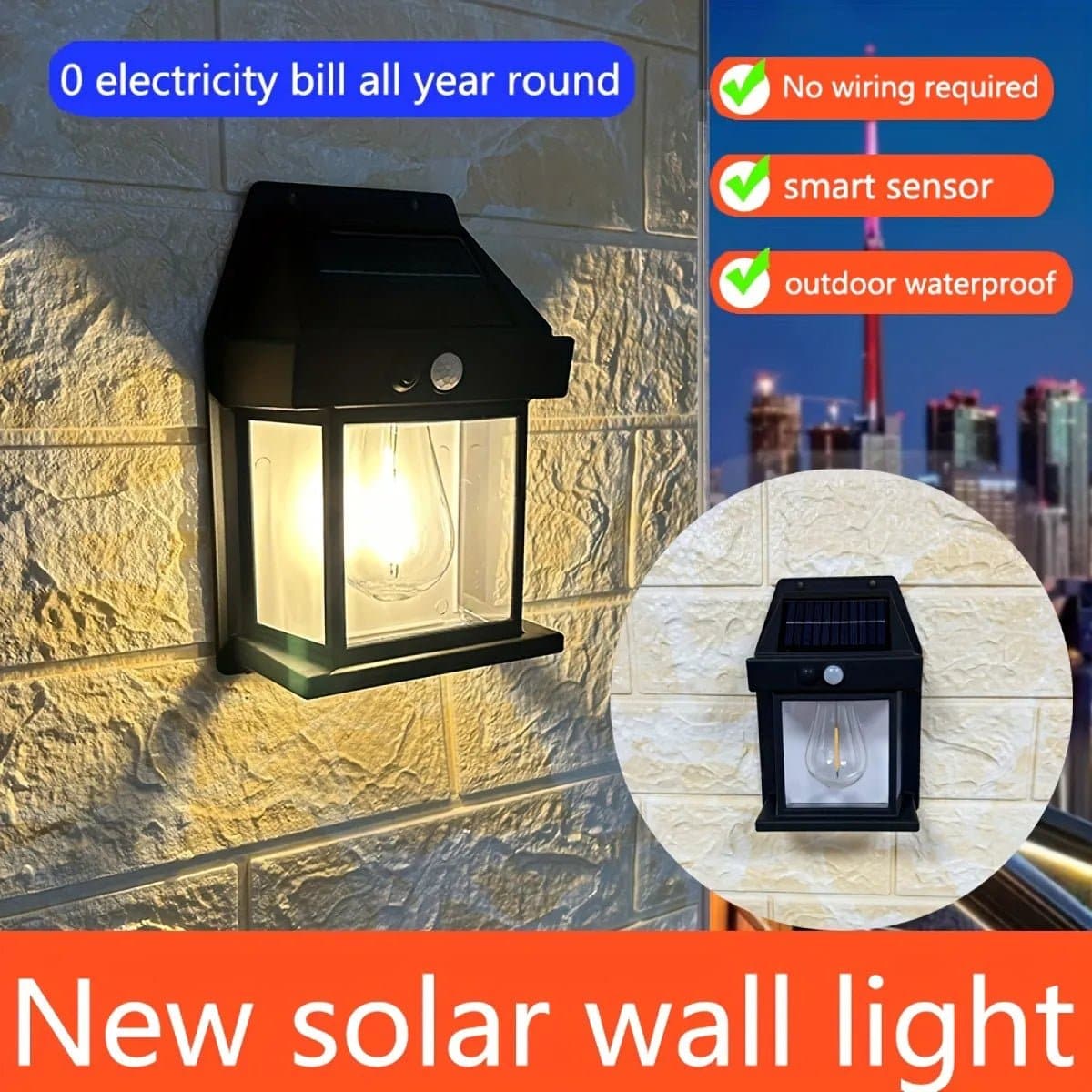 💡2023 Nieuwe buitenwandlamp op zonne-energie🌟