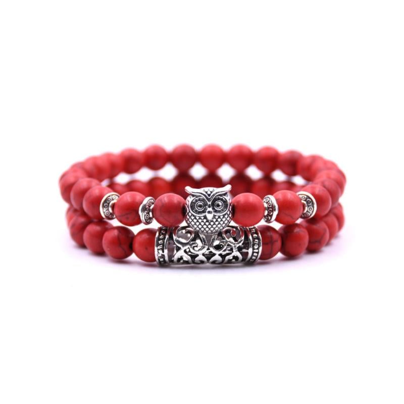 Owl Charm natuursteen armband