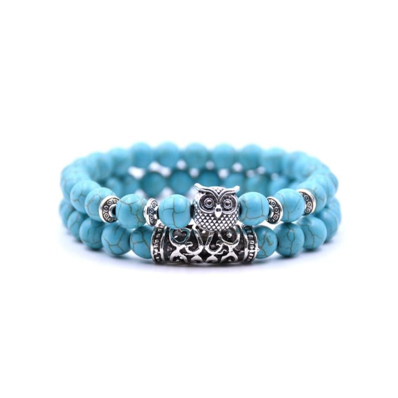 Owl Charm natuursteen armband