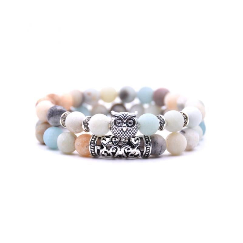 Owl Charm natuursteen armband