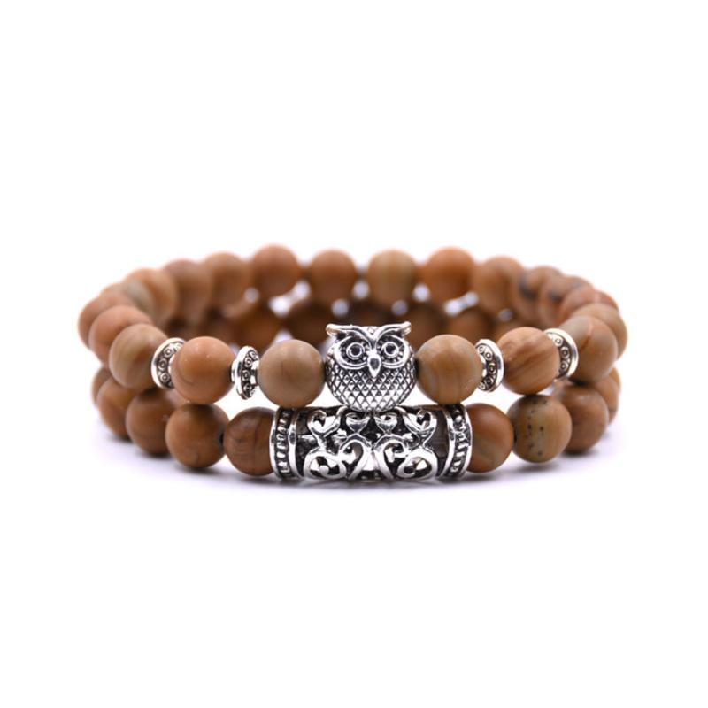 Owl Charm natuursteen armband