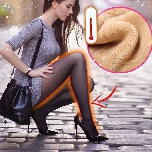 Beste Cadeau voor Haar - Doorschijnende Warme Pluche Gevoerde Elastische Panty