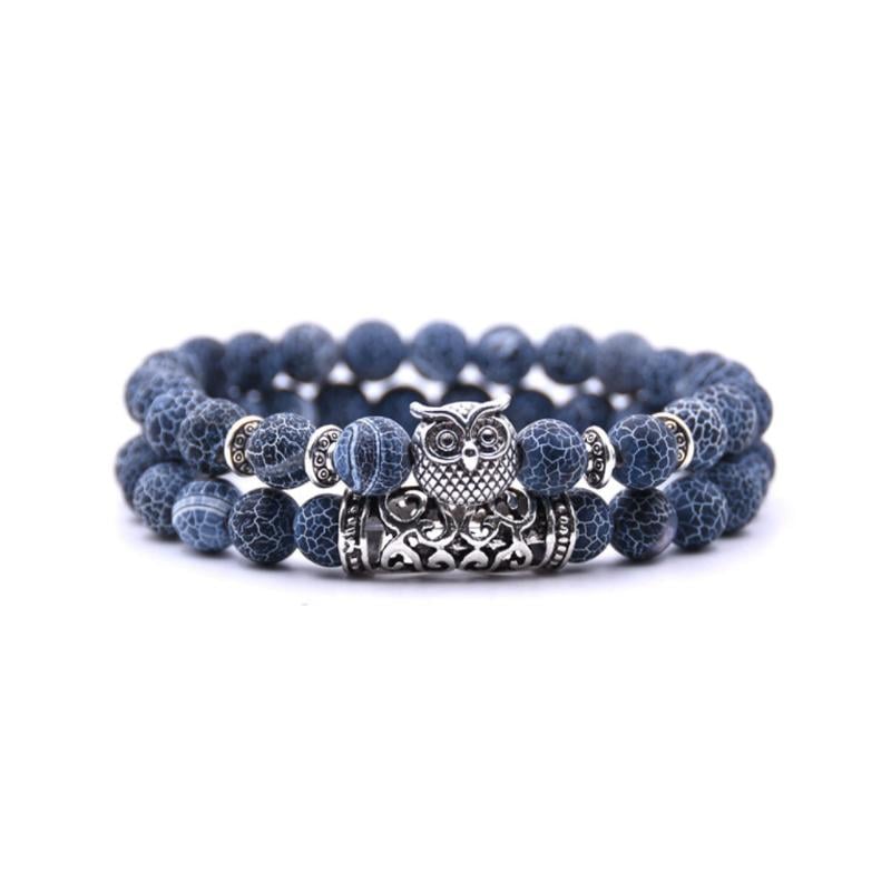 Owl Charm natuursteen armband