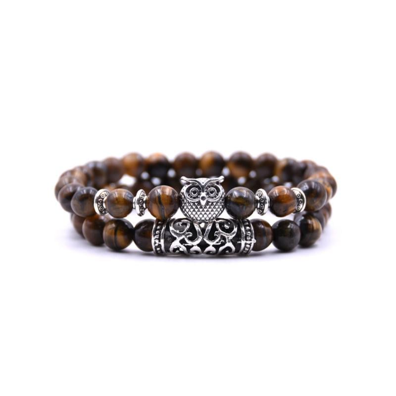 Owl Charm natuursteen armband