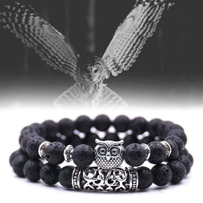 Owl Charm natuursteen armband