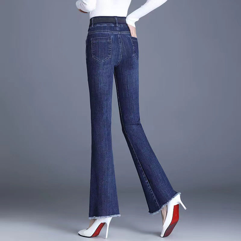 Cadeaukeuze - Elastische jeans met hoge taille