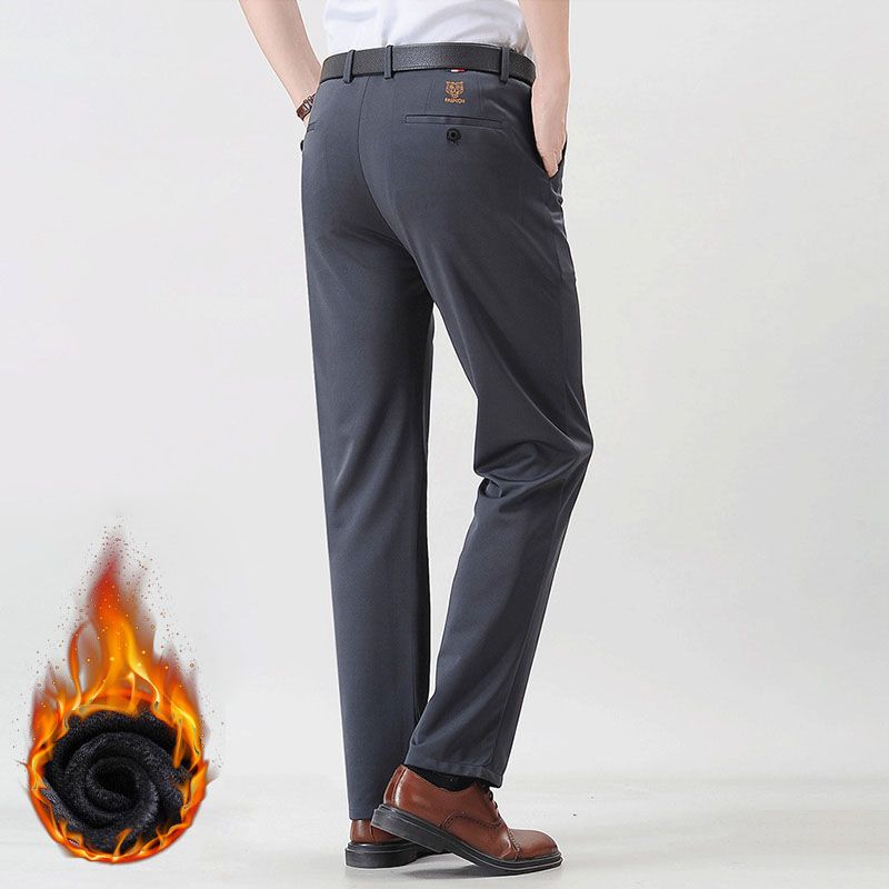 Great Gift for Him! Men’s Fashionable Stretch Plush-lined Suit Pants