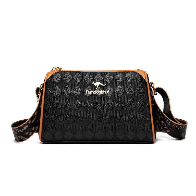 [Beste cadeau voor haar] Modieuze diamantpatroon tas met grote capaciteit, 3 lagen, crossbody tas