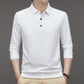 Heren casual effen kleur jacquard overhemd met reverskraag voor lente en herfst