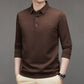 Heren casual effen kleur jacquard overhemd met reverskraag voor lente en herfst