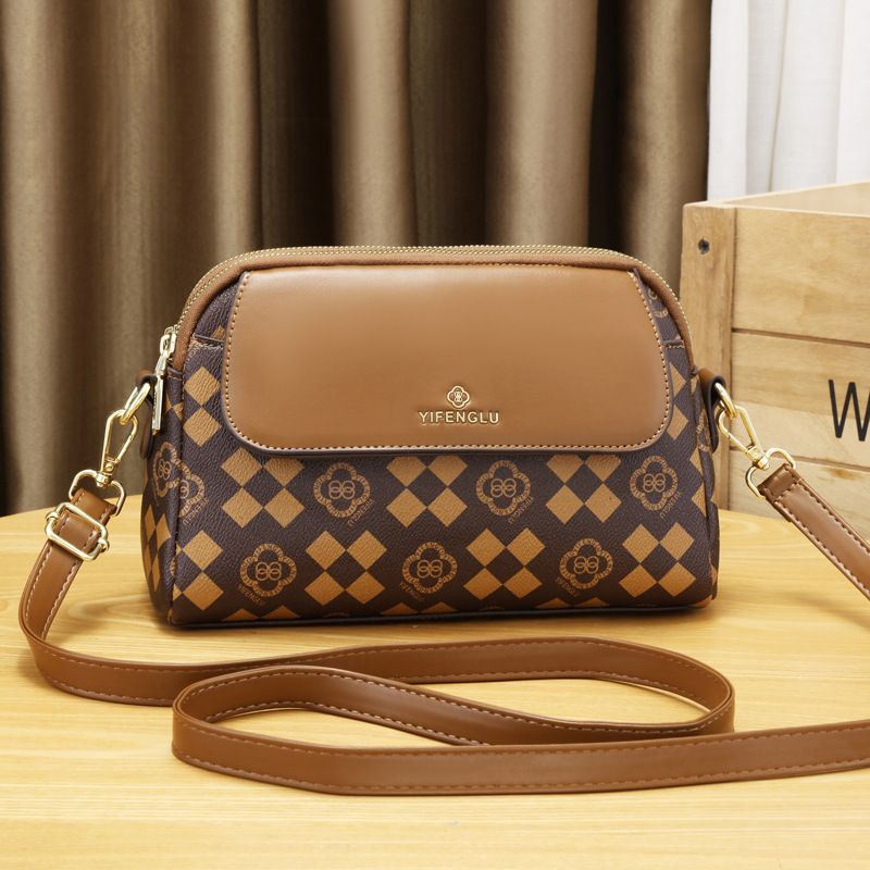 Dames Crossbody Tas met Vintage Print voor Dagelijks Gebruik