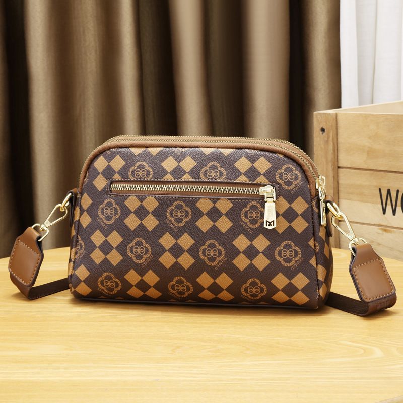 Dames Crossbody Tas met Vintage Print voor Dagelijks Gebruik