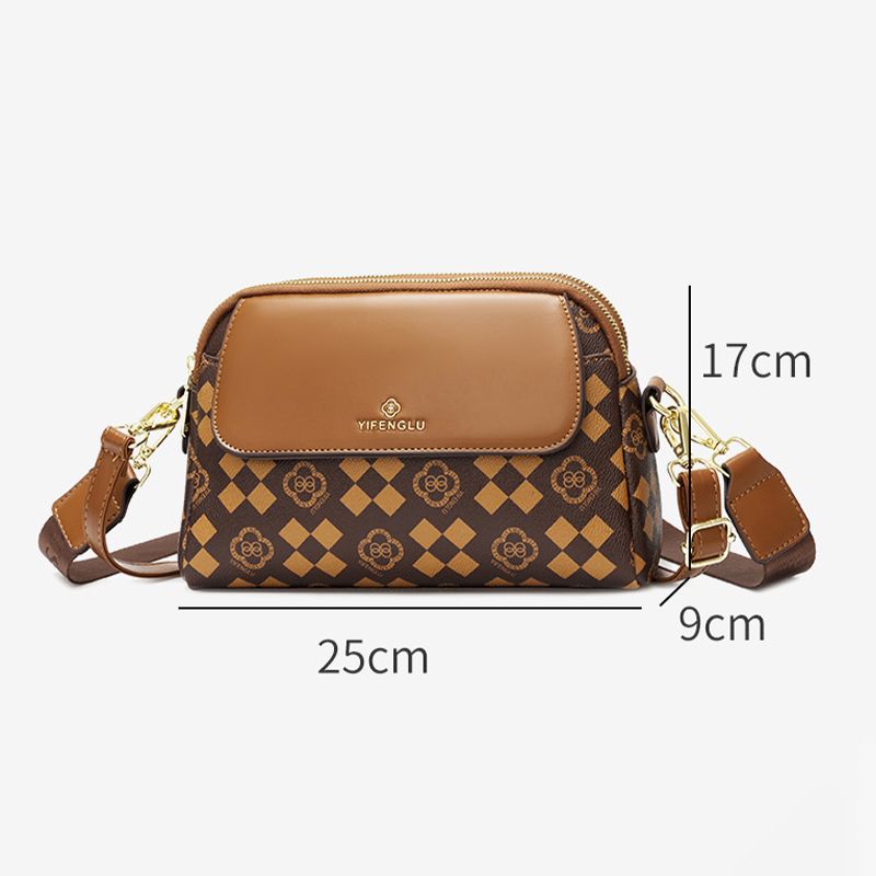 Dames Crossbody Tas met Vintage Print voor Dagelijks Gebruik